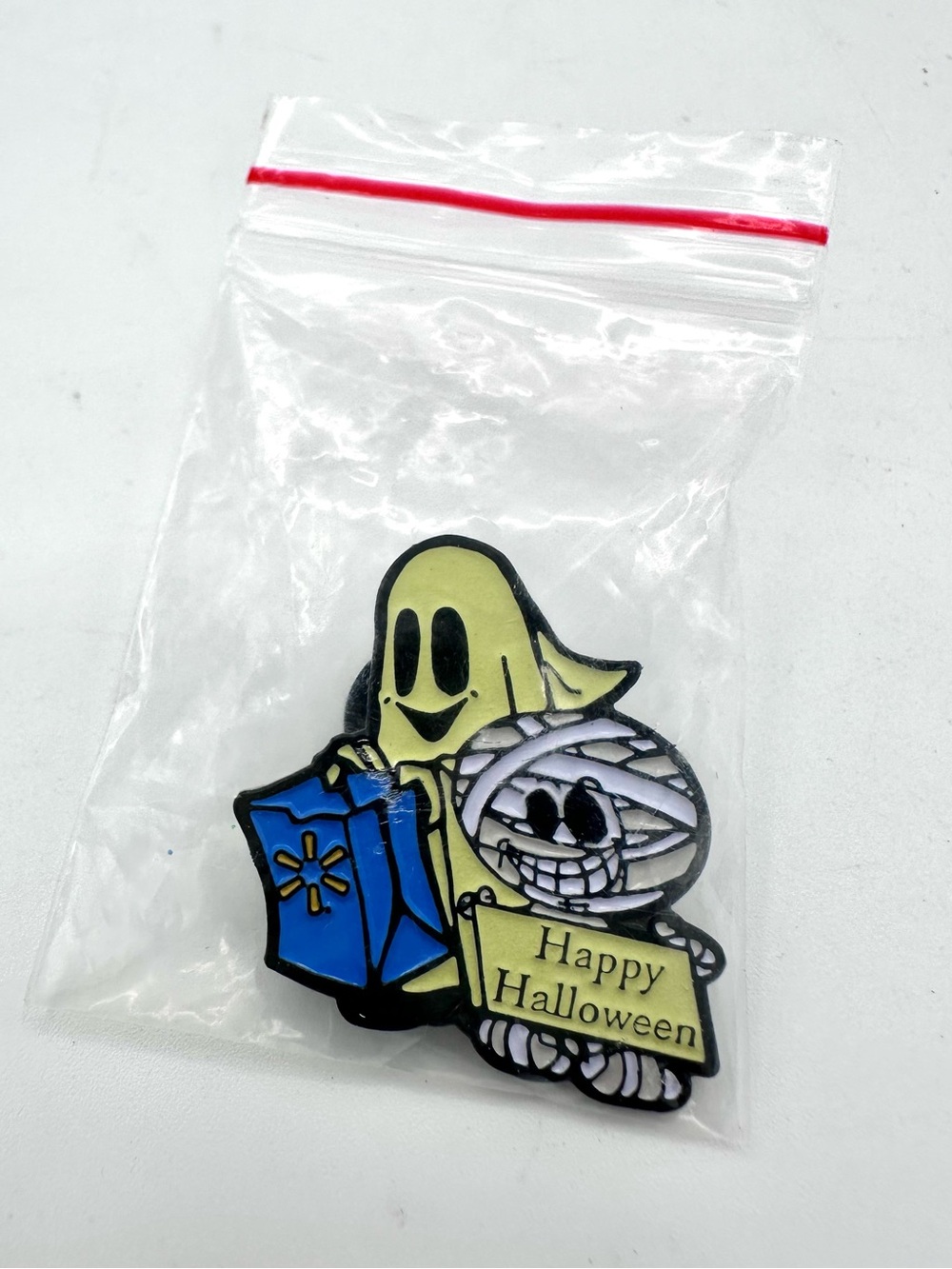 Walmart Associate Employee Pin Halloween Glow in the Dark Ghost & Mummy